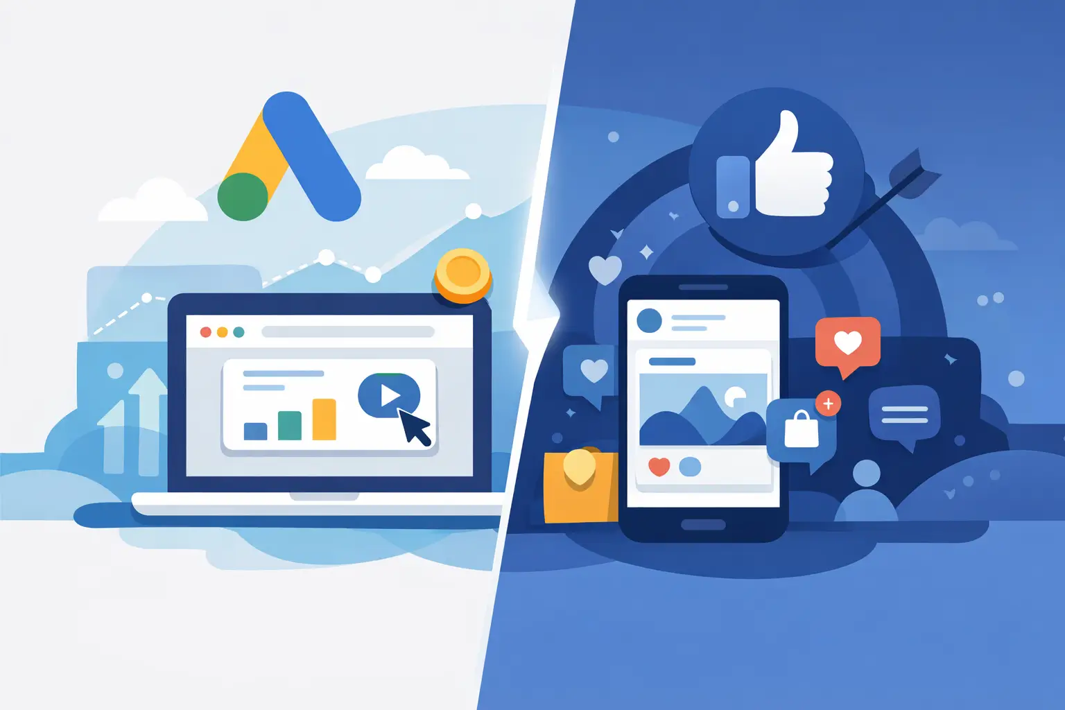 Google Ads vs Facebook Ads: cuál conviene